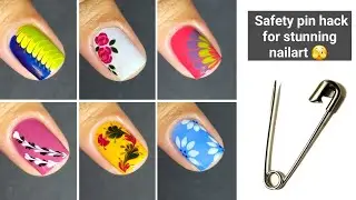 Easynailart at Home || Safety pin hack for stunning nail art || Easy naildesigns for short nails 