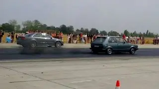 Brutal Golf 1 Diesel vs Audi RS4 - Drag Race Hungary