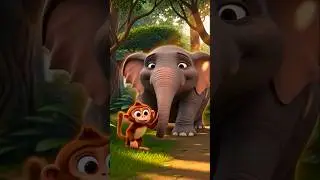Monkey and Elephant Friendship Story | Best Friends Cartoon for Kids | 3D Animation #kidsvideo