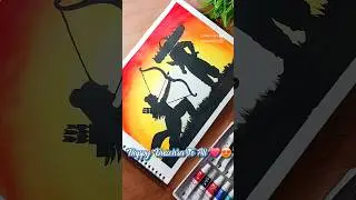 Dussehra special drawing 🙏🏻😍 #shorts #durgapuja