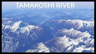 Upper Tamakoshi River Nepal. aerial tour view *virtual