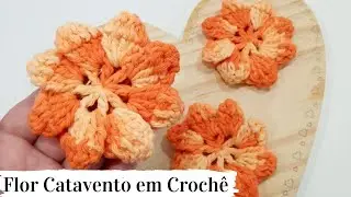 FLOR CATAVENTO EM CROCHÊ | Passo a Passo | Por Mimos da Jô Tapetes e Trilhos