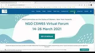 CSW65 online platform tutorial for Religious NGO Delegates
