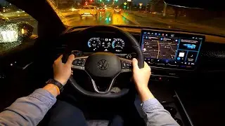 Driving new Volkswagen Passat 2025 at night