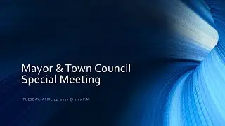 Town Council Special Meeting April 14, 2020