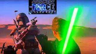 Luke Skywalker vs Boba Fett (Star Wars The Force Unleashed PSP) Historic Missions the Sarlacc Pit