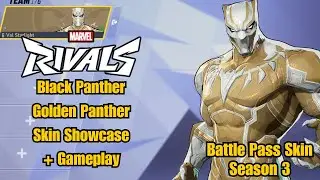Black Panther | Golden Panther Battle Pass Skin Showcase | Marvel Rivals Gameplay Season 3