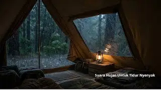Suara Hujan dan Suara Guntur dari tenda  Hujan Deras untuk Tidur, Belajar, Relaksasi
