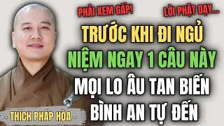 Phật Dạy: Trước Khi Ngủ Niệm 1 Câu Này – Mọi Lo Âu Tan Biến, Bình An Tự Đến | Thích Pháp Hòa