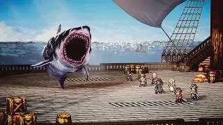 Octopath Traveler 0 playthrough Part 80 Side Story Boss Battle-Worn Shark