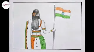 Republic Day Drawing / How to Draw a Girl 