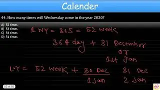 How many times will Wednesday come in the year 2020? || GATE-Reasoning||