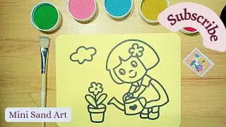 Lukis Pasir Mini: Mewarnai gambar dengan pasir warna| #sandart #sandpainting #lukispasir #satisfying