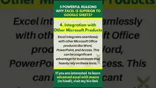 5 Powerful Reasons Why Excel Is Superior To Google Sheets #exceltips #advancedexcel #ytshorts