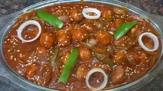 Chicken Kofta Chilli / Chineese Style Chicken Balls Curry By Dream's Platter