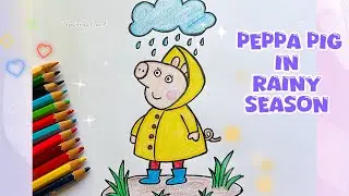 HOW TO DRAW PEPPA PIG || PEPPA PIG IN RAINY SEASON #drawing #nousraatart