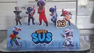 🚨Decorando bolo retangular masculino de adolescente| Super SUS | @Pamela bolos Pais