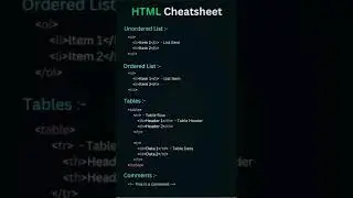 Master HTML: Tags Cheat Sheet with Practical Coding Examples