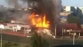 The explosion of the EXXON gas station - Взрыв заправки в России