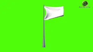 White Flag Green Screen HD