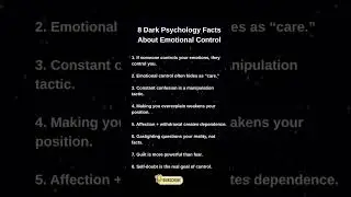 8 Dark Psychology Facts About Emotional Control 🧠 | Mind Manipulation Secrets #shorts