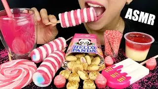 ASMR SWEET TREATS PINK DESSERTS | LaniEats ASMR