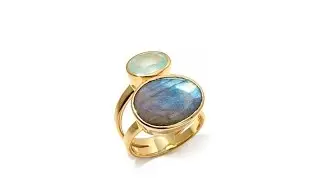 AV Galerie Labradorite and Chalcedony Double Gem Ring