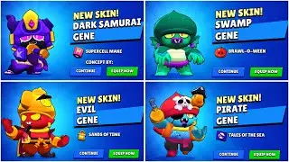 GENE ALL SKINS UNLOCK ANIMATIONS | Brawl stars