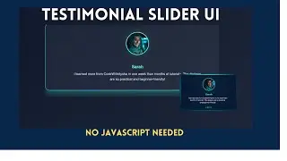 How to Build a Testimonial Slider Using Pure HTML & CSS #codingforbeginners  #codewithaysha