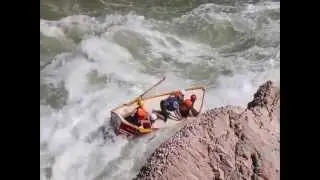Lava Falls right side Dories Update: Headcam plus Shore view