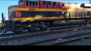 4th of July Trains! Total Surprise Train Meet! Kansas City Southern Unit! Chasing 3 engine NS Train!