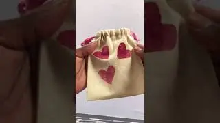 DIY mini drawstring bag /with Potato Block Printing #gifts to sew {sewing it DIY}