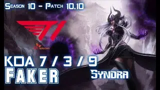 T1 Faker SYNDRA vs RUMBLE Mid - Patch 10.10 KR Ranked