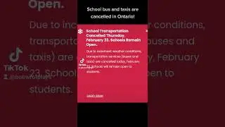 School buses and taxis are cancelled today in Ontario!