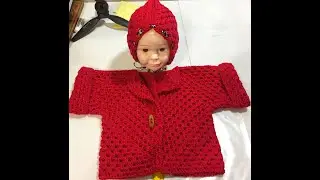 Granny Square Pixie Hat and Cardigan