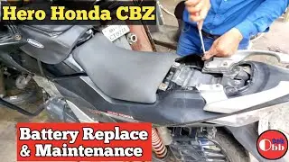 How to Bike Battery Maintenance | Hero Honda CBZ Bike Battery Change. हीरो हौंडा CBZ की बैटरी बदले |