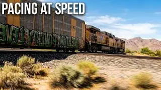 Pacing A Union Pacific  Autoracks Train And Then Filming As It Charges  Northward From Tucson. RR152