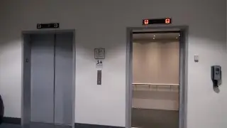 Very nice Dover Hydraulic elevators at Durham Hall Virginia Tech   HD 1080p