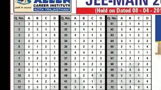 JEE mains 2018 answer key Allen