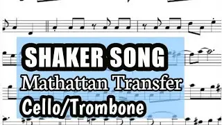 Shaker Song Cello Trombone Original Tempo Sheet Music Backing Track Play Along Partitura