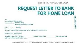 Application for Home Loan Interest Certificate &ndash; Home Loan Application Letter To Bank