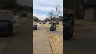60mph Winds Knock Down All The Trashcans! #shorts #oklahoma #wind