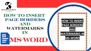 how to insert page borders and watermarks in ms-word #Computerpoint #msword #CPDhanadi