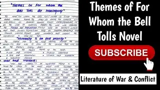 Themes of For Whom the Bell Tolls by Ernest Hemingway With easy Notes