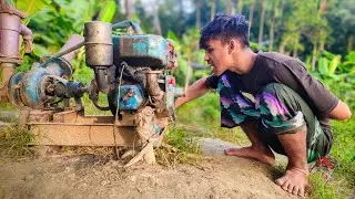 Bangladeshi Selo Machine Start Full Process By Village Boy Mini Diesel Engine 