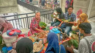 SEGO LETHOK KIKIL MBAH SUMINI PASAR BESAR NGAWI || SARAPAN MURAH PINCUK DAUN JATI - kuliner ngawi