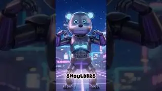 Head Shoulders Knees & Toes With Robot Bear for Kids🤖 | New Year Dance Party