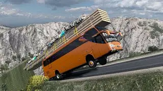 Passenger bus recklessly passes through dangerous road||Euro Truck Simulator 2