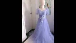 chic a line off the shoulder lavender prom dresses cheap lace prom dresses with sleeve evening dress