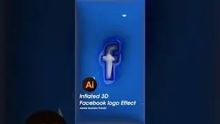 3D Inflate Facebook logo in Adobe Illustrator tutorial #illustration #shorts #mcddesigner #mcd